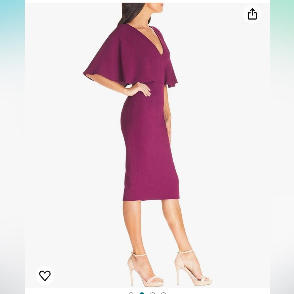 Dress The Population Louisa Butterfly Sleeve Cocktail Dress Sheath NWT - Picture 2 of 8